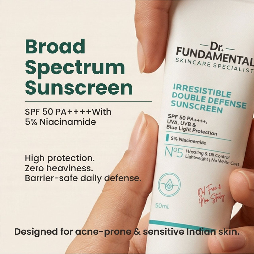 DR. FUNDAMENTAL SKIN BARRIER SPECIALIST Sunscreen - SPF NO52++++ PA++++ Dr. Fundamental Irresistible Double Defence Sunscreen(50 ml)