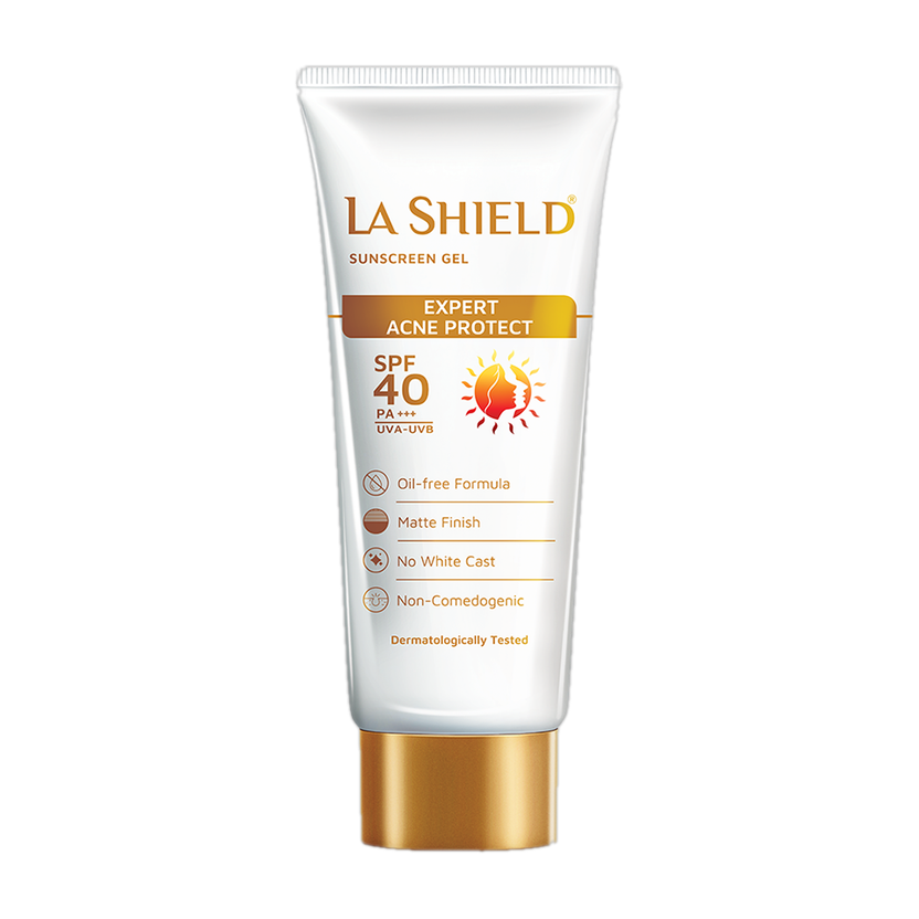 La Shield Sunscreen - SPF 40+ PA+++ SPF 40 PA+++ Mineral Sunscreen Gel | Superior Matte Finish | Oil-free |(50 g)