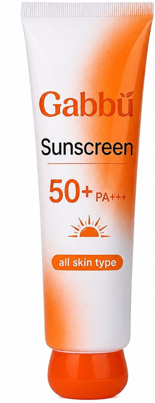 GABBU Sunscreen - SPF 50 PA+++ Brightening Sunscreen SPF50PA+++ Sun Protection Sunblock Sunscreen for Oily Skin(100 g)