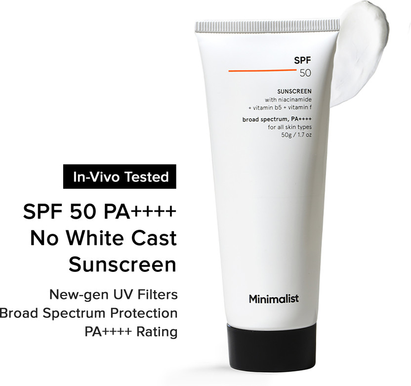 Minimalist Sunscreen - SPF 50 PA++++ SPF 50 PA++++ Sunscreen for Men & Women | Niacinamide Sun Cream for Oily Skin(50 g)