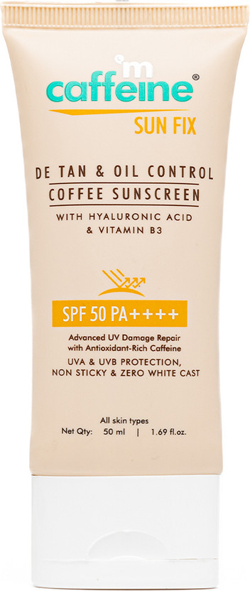 mCaffeine Sunscreen - SPF 50 PA++ De tan Coffee Sunscreen for sun protection for men & Women, for all Skin Type(50 ml)