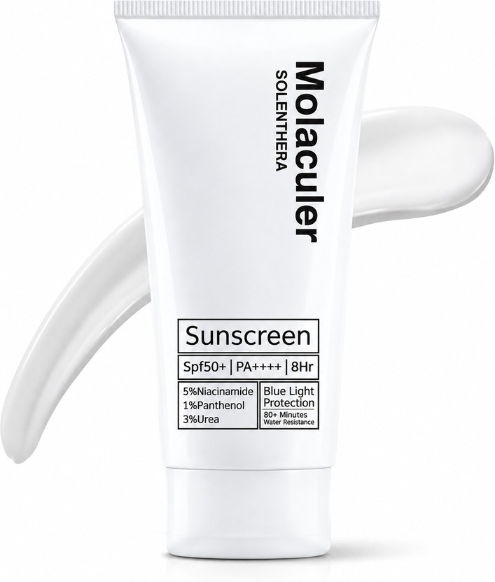 solenthera global Sunscreen - SPF 50 PA++++ MOLACULER SOLENTHERA 1% Hyaluronic Gel with Niacinamide & Zinc PCA, 50g(50 g)