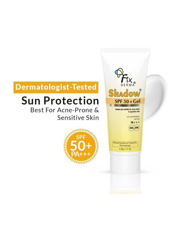Fixderma Fixderma Sunscreen - SPF 50+ PA+++ Shadow Sunscreen SPF 50+ PA+++ Gel, Lightweight & No White Cast For Oily Skin(40 g) - Flipkart Deal