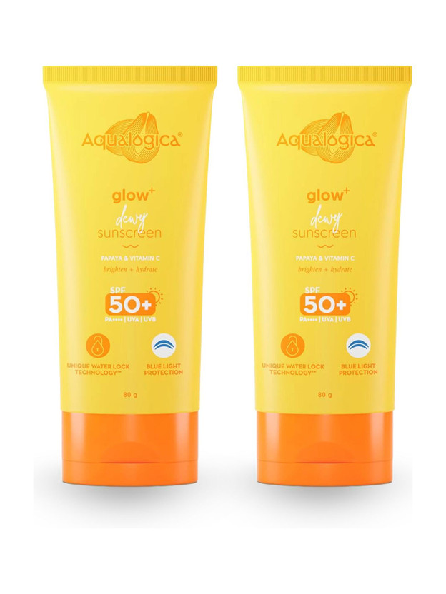 Aqualogica Sunscreen - SPF 50 PA++++ Glow+ Dewy Vitamin C Sunscreen For UVA/UVB & Blue Light Protection(160 g)