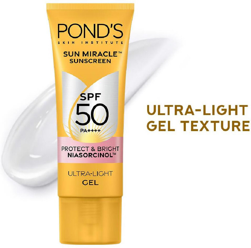 POND's Sunscreen - SPF 50 PA+++ Creme Gel Sun Miracle Protect & Bright, With Niacinamide(100 g)