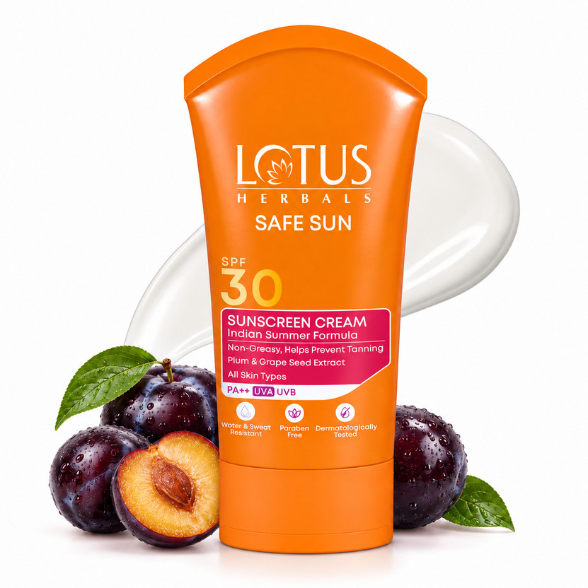 LOTUS HERBALS Sunscreen - SPF 30 PA++ Safe Sun Sunscreen Black Plum Extract(100 g)