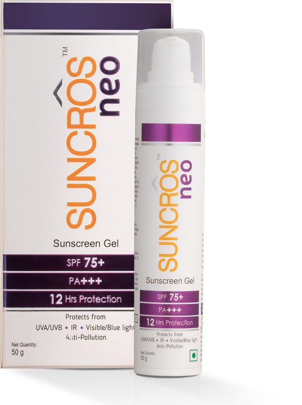 Suncros Suncros Sunscreen - SPF 75+ PA+++ Neo Sunscreen Gel SPF 75+ & PA+++, 12-Hour Sun ProtectionM(50 g) - Flipkart Deal