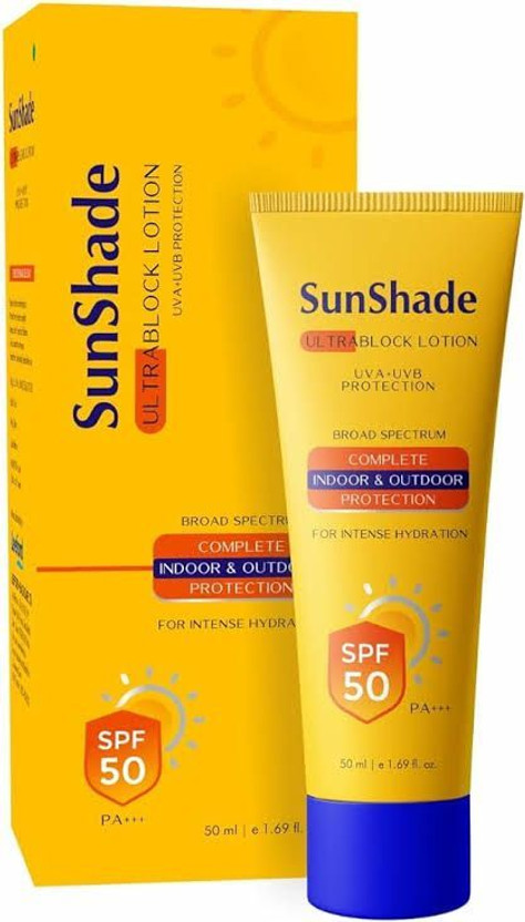 SunShade Sunscreen - SPF 50 PA+++ ULTRA BLOCK LOTION UVA+UVB PROTECTION BROAD SPECTRUM(50 ml)