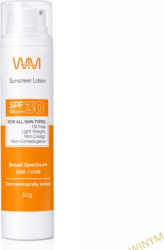 Winym Sunscreen - SPF 50 PA+++ Daily Protection Sunscreen Lotion SPF 30 PA+++ Sun Care Formula(50 g)