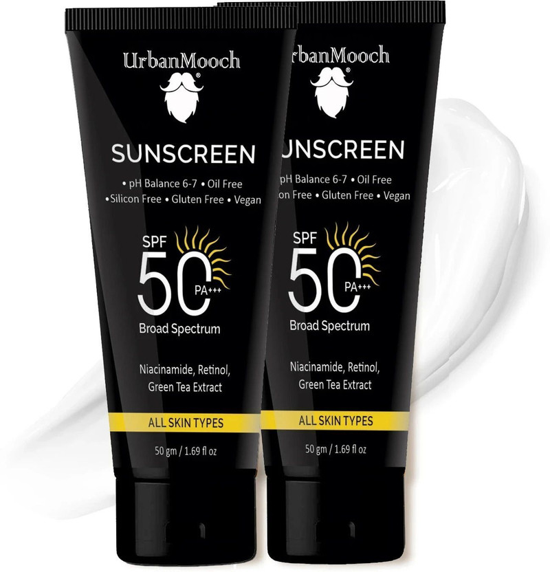 UrbanMooch Sunscreen - SPF 50 PA+++ PA+++ Sunscreen - SPF 50 PA+++ Sunscreen SPF 50 with Niacinamide & Retinol | PA+++(100 g)