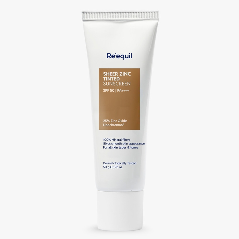Re'equil Sunscreen - SPF 50 PA+++ SHEER ZINC TINTED SUNSCREEN - 100% MINERAL SUNSCREEN(50 g)