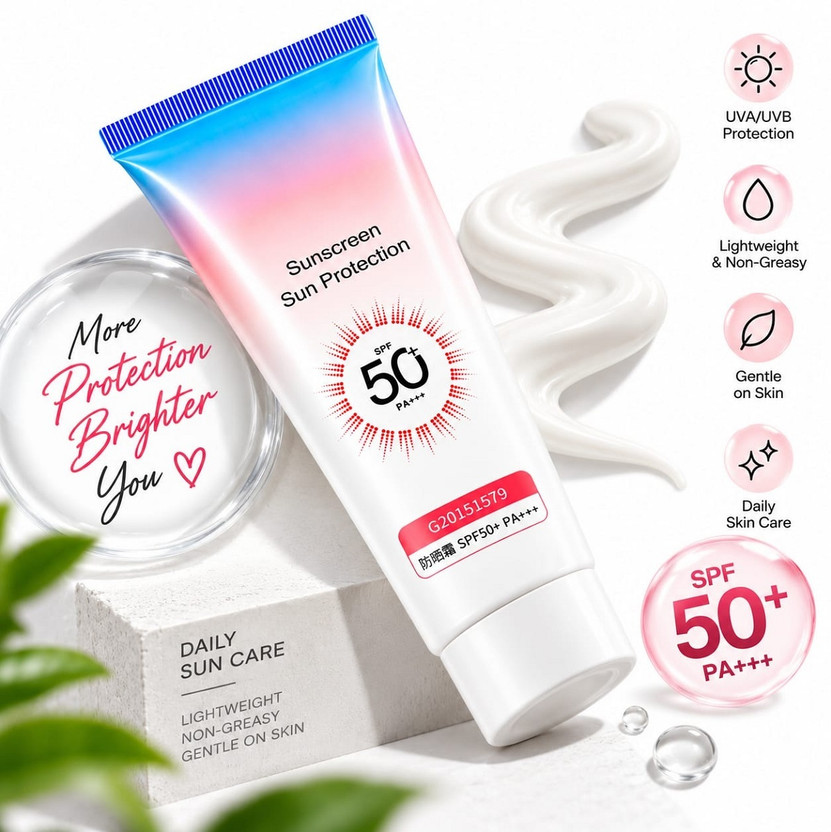 nuvya Sunscreen - SPF 50+ PA+++ Lightweight Face Sunscreen Cream SPF 50 PA+++ for Everyday Sun Care(30 g)