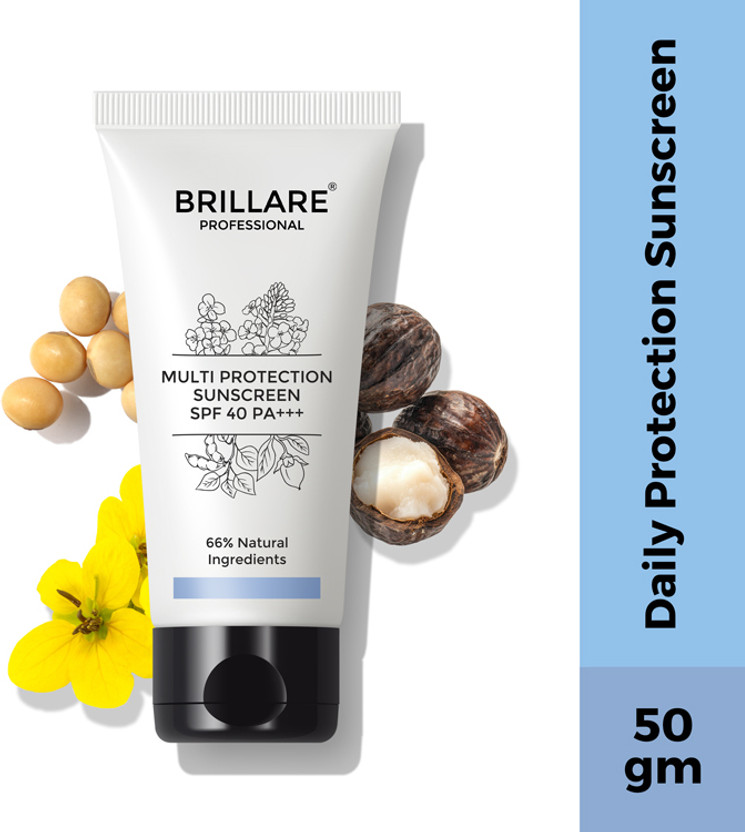 BRILLARE Sunscreen - SPF 40 PA+++ Multi-Protection Sunscreen SPF 40 | Protection from UVA/UVB rays & Blue Light emitted from digital device | Susncreen(50 g)