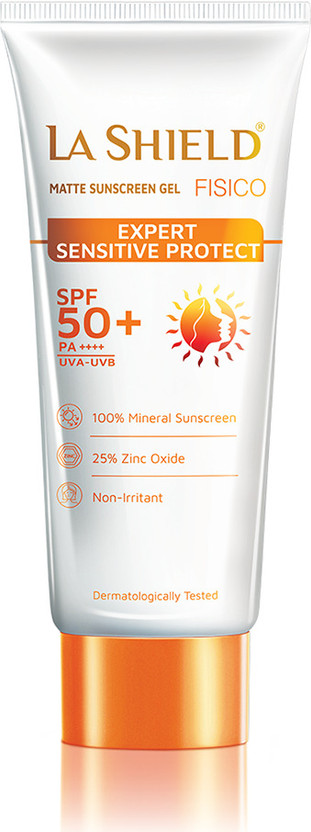 La Shield Sunscreen - SPF 50+ PA+++ Fisico SPF 50+ & PA+++ Mineral Based Sunscreen Gel | Chemical filter free |(50 g)