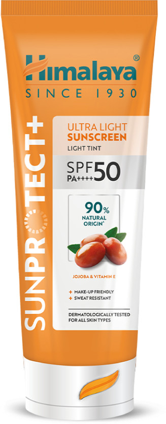 HIMALAYA Sunscreen - SPF 50 PA++++ Sun Protect+ Ultra Light Sunscreen Light Tint(50 g)