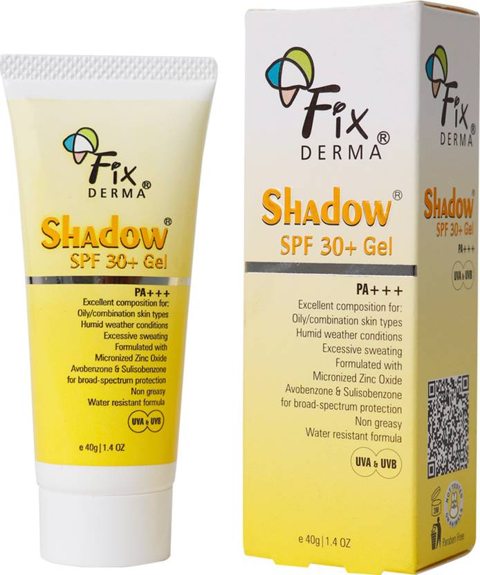 Fixderma Shadow Sunscreen SPF 30 Gel For Oily Skin Acne Prone, PA+++ Protection UVA UVB SPF 30
