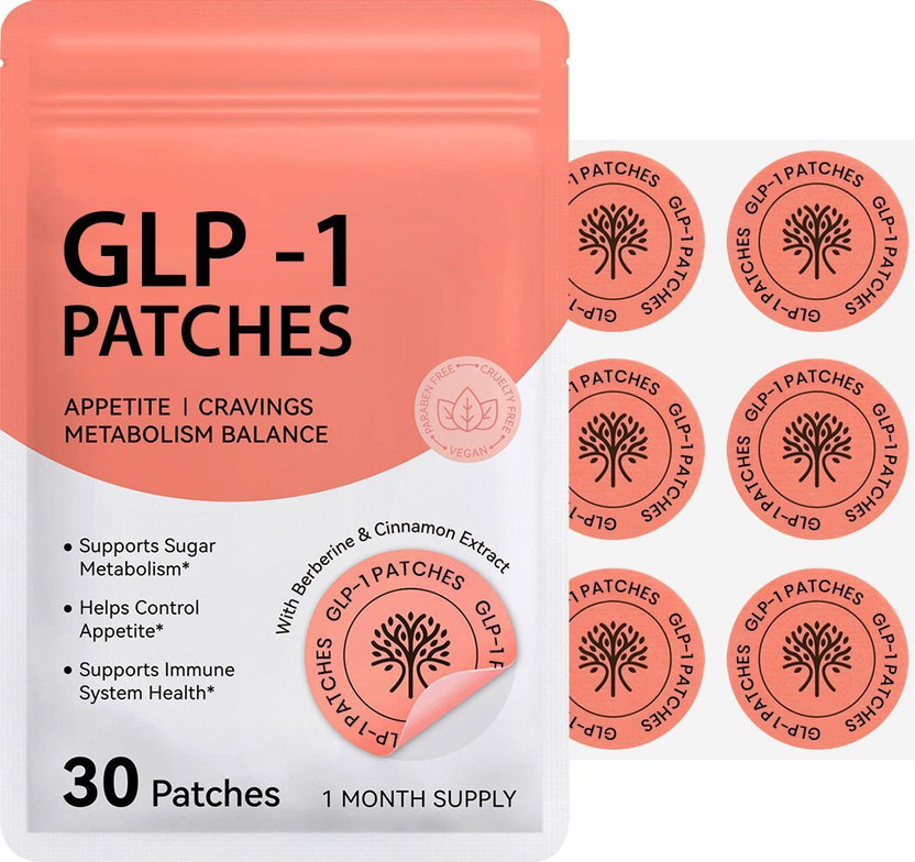 Urban Products GLP-1 Herbal Wellness Patches with Berberine & Cinnamon Extract (30 Pcs) Shoulder Support(Orange)