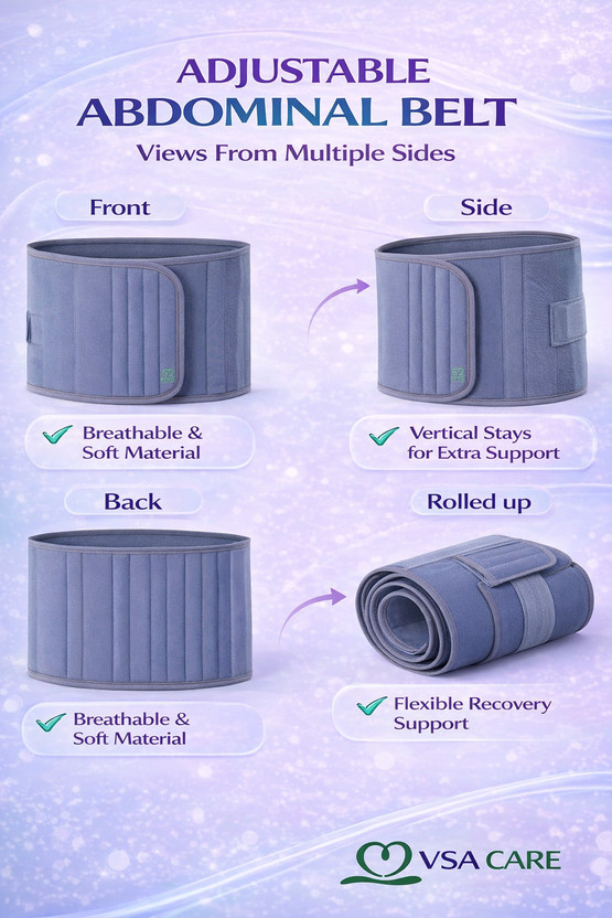VSA CARE Abdomen Belt for Stomach Support & Post Surgery Recovery Abdominal Belt(Grey)