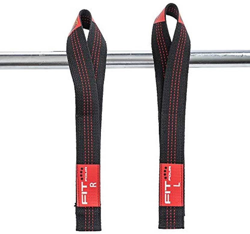 Fit Four The Ultimate Weightlifting Straps For Wods And Olympic Lifting (Black And Red) Back