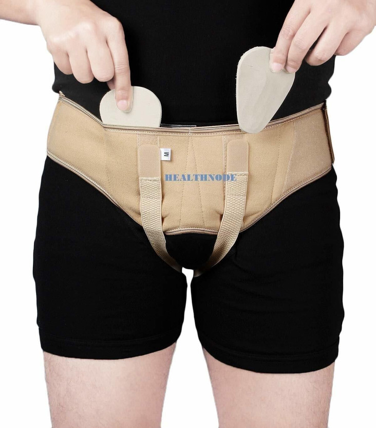 healthnode Hernia Belt Pain Relief Support with Removable Pads & Adjustable Straps Supporter(Beige)