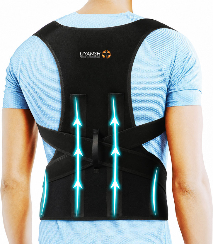 LIYANSH LYPosture Corrector Belt for Men & Women, Back Support Belt for Back Pain Relief Posture Corrector(Black)