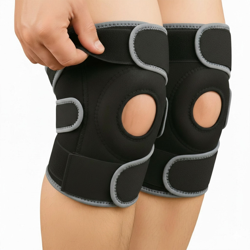Alroxtion Knee Belt for Women and Men for Ligament injuries, Pain and Support Knee Support Knee Support(Grey)