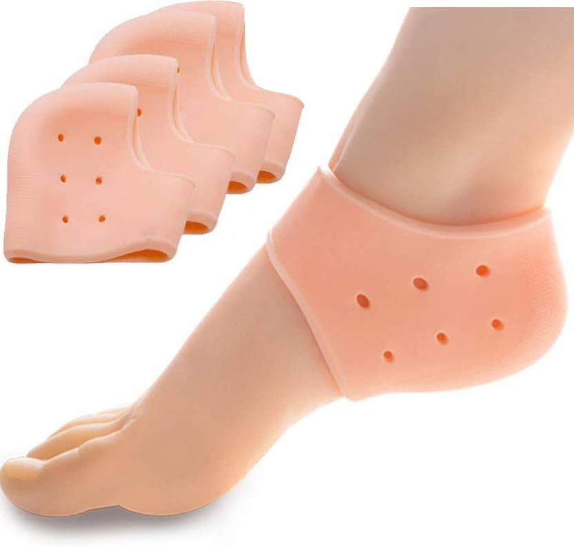 TruVeli Anti Crack Silicone Half Gel Heel Cups for Pain Plantar Heel