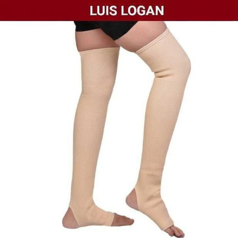 LUIS LOGAN Varicose vein Stocking Circulation Compression Socks (Beige,M) Knee Support(Beige)