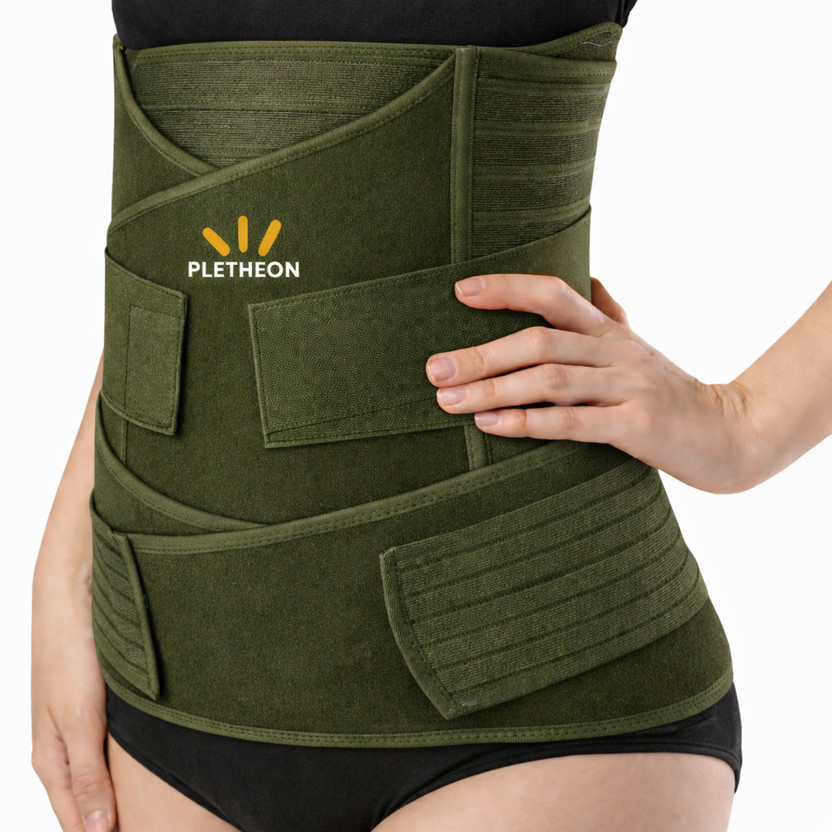 PLETHEON Belt after delivery for tummy reduction Shapewear Post pregnancy belt Abdominal Belt(Green)