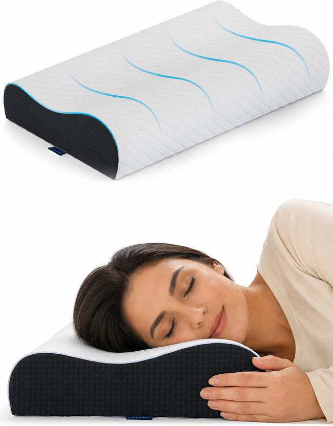 FOVERA Gel Memory Foam Pain Relief Cervical Pillow(Multicolor)