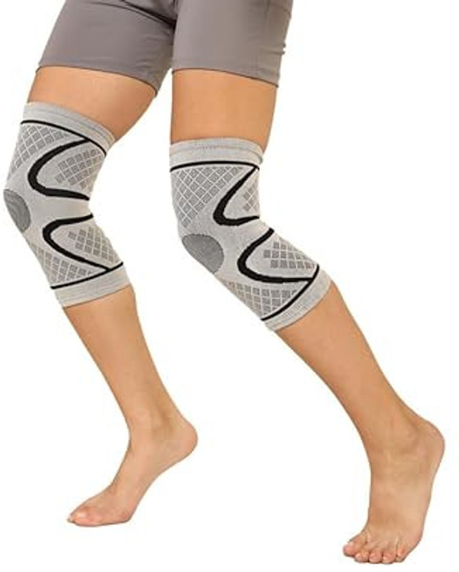 Viven enterprise 3D Gym Knee Cap, Knee Pain Relief Product, Knee Support, Knee Brace, Knee Pad-L Knee Support(Grey)