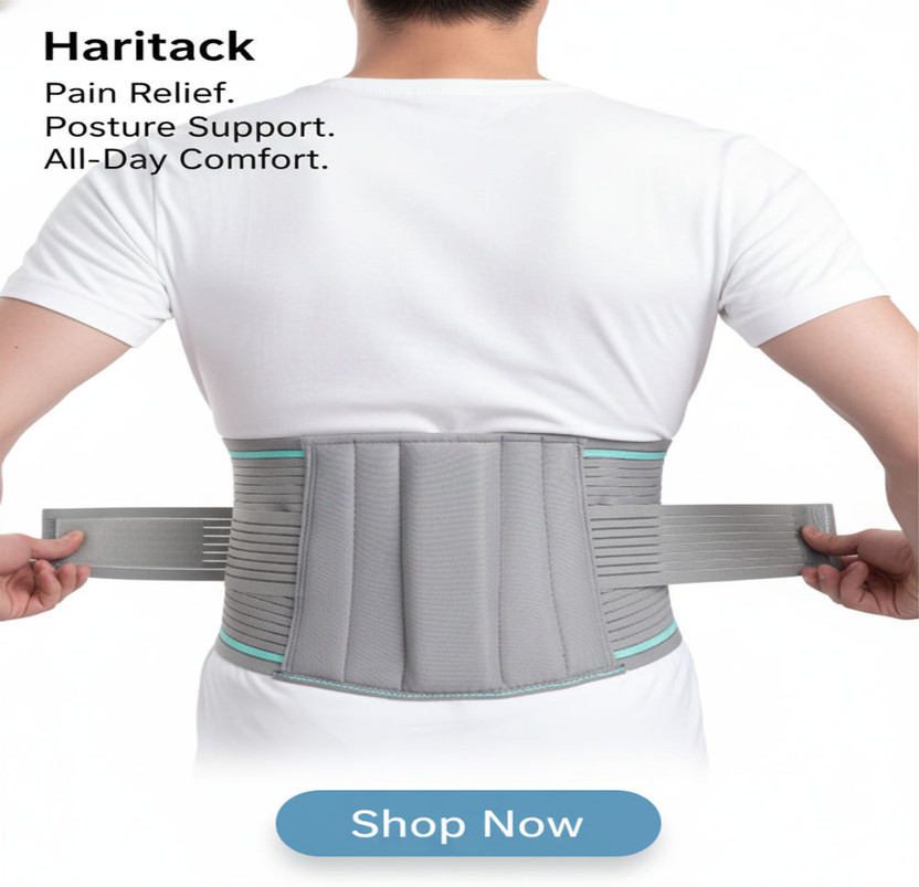 HARITACK "Adjustable Lumbar Support Belt for Back Pain Relief and Enhanced Comfort" Back / Lumbar Support(Grey)