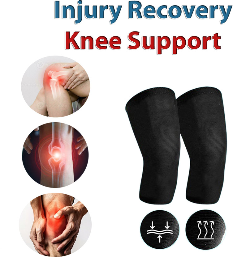 BQH Injury Recovery Cotton for Comfort for Running & Cycling Knee Support(Black)