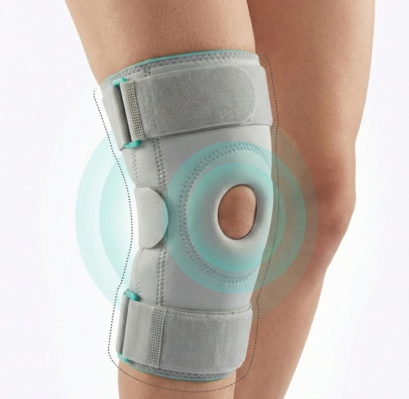 JOINTPLUS Adjustable Open Patella Knee Brace Support for Pain Relief & Joint Stability Knee Support(Grey)