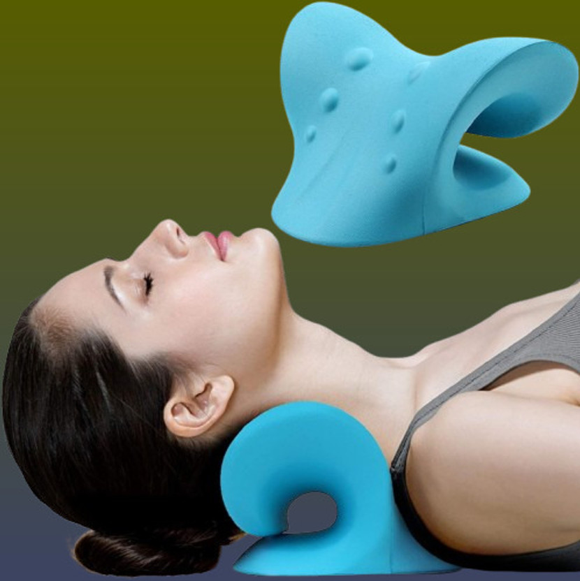 POLYGON Cervical Pull Tool Cervical Spine Aligner Pain Ease Therapy Neck Support(Blue)
