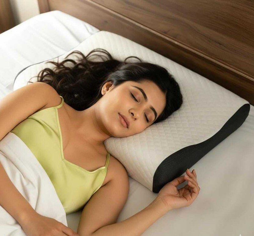 Kartona Orthopaedic Cervical Pillow - Memory Foam Pillow Cervical Pillow(Black)