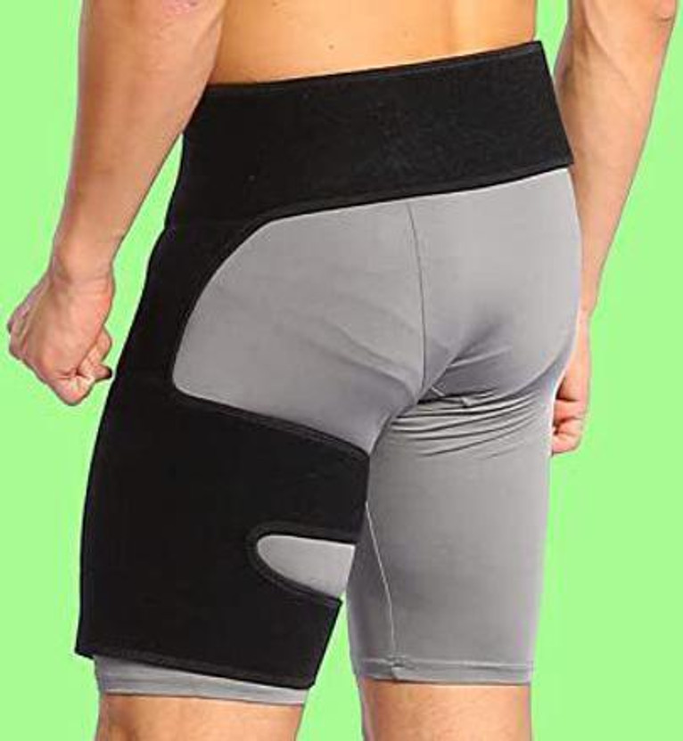 Soulvinee Both Side Thigh Support for Recovery Sports Pain Relief Knee Support(Black)