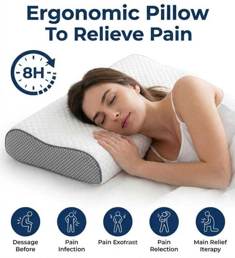Kartona Orthopaedic Cervical Pillow - Ergonomic Pillow to Relieve Pain Cervical Pillow(Grey)