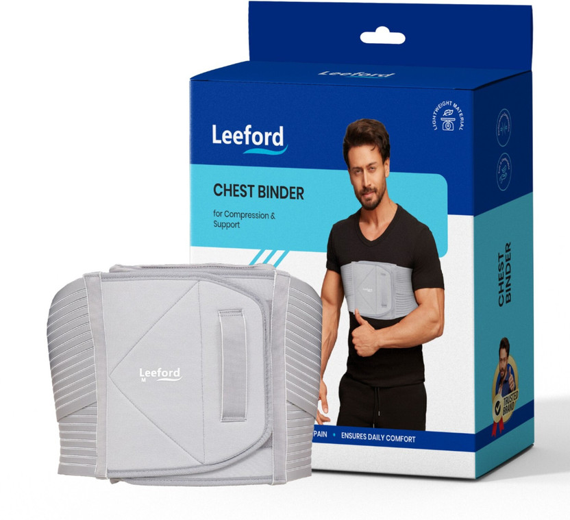 Leeford Ortho Chest Binder | Post-Surgery Recovery Belt with Adjustable Fit Supporter(Grey)