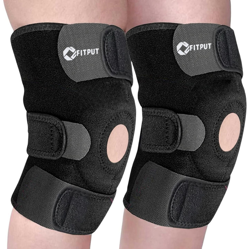 FITPUT Knee Belt for Women and Men for Ligament injuries, Knee Pain, and Support Knee Support(Black)