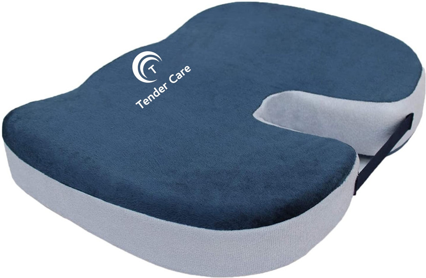 Tender Care Coccyx Cushion Tailbone Lower Back Support and Pain Relief FOR Office, Car Seats Back / Lumbar Support(Blue)