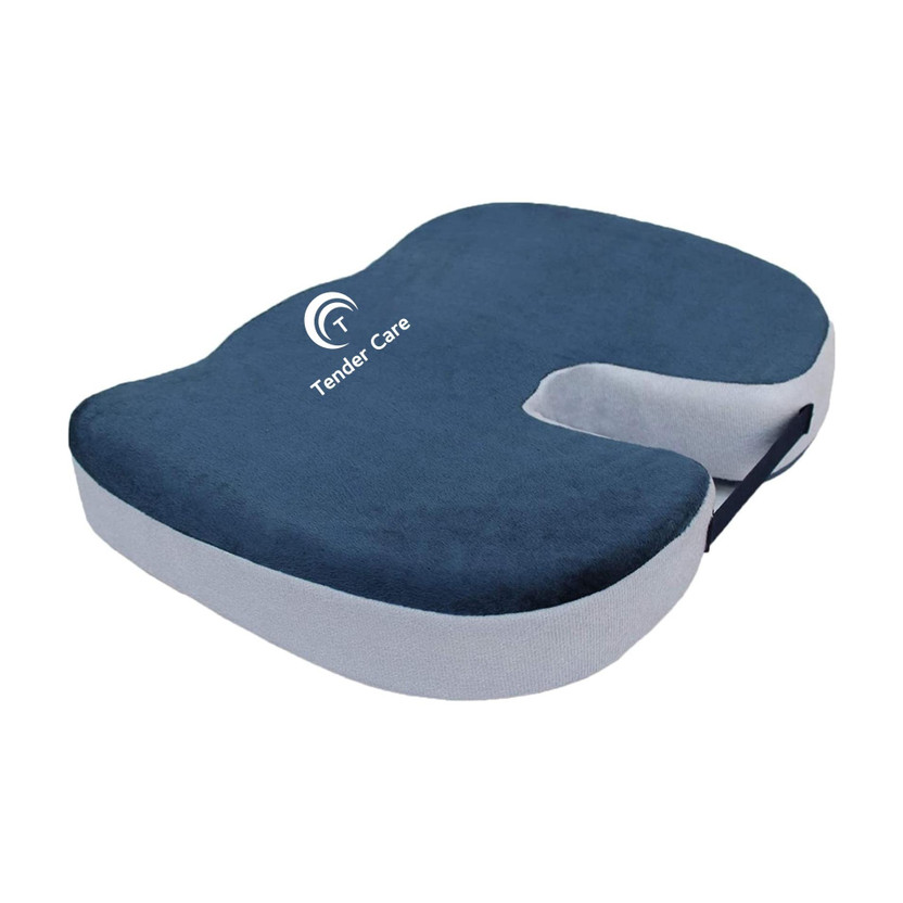 Tender Care Coccyx Cushion Tailbone Lower Back Support and Pain Relief FOR Office, Car Seats Back / Lumbar Support(Blue)