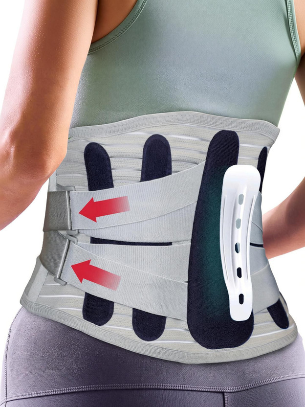 AGEasy Spine Pro Belt for Lower Back Pain, Sciatica & Spinal Recovery, Ergonomic Design Back / Lumbar Support(Grey)