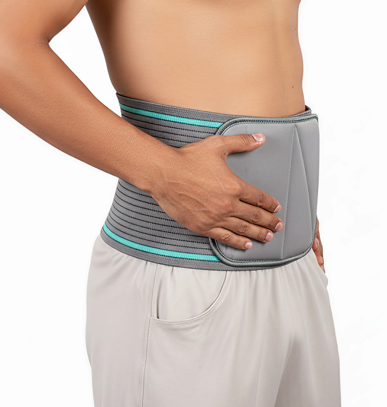 Med A-1201 Post-Surgery Abdominal Compression Belt (Size M) – Soft & Adjustable Abdominal Belt(Grey)