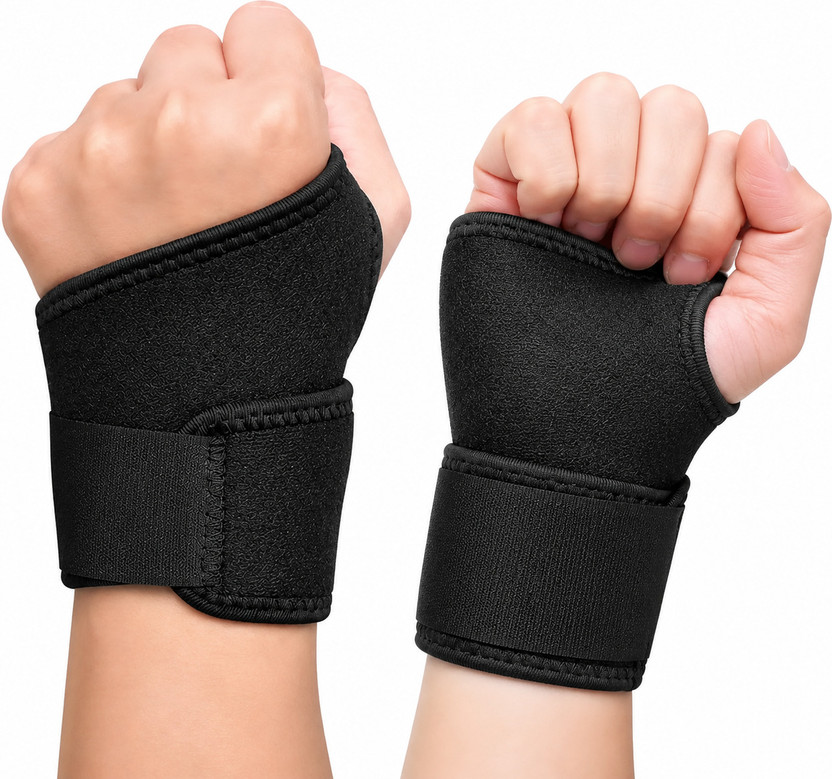 GlintGrace Adjustable Wrist Support Band for Men & Women, Left and Right Hand, Wrist Support(Black)