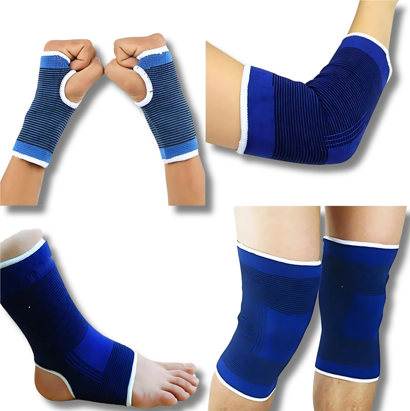 ShopiMoz Combo of Ankle, Palm, Knee, Elbow Support, Braces For Men & Women Support Elbow Support(Blue)