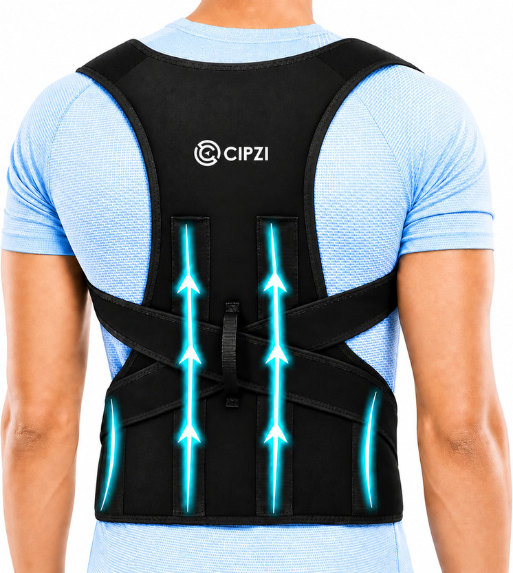 Cipzi Cipzi Posture Corrector Belt for Men & Women | Back Shoulder Support Brace Adjustable Posture Corrector(Black) - Flipkart Deal