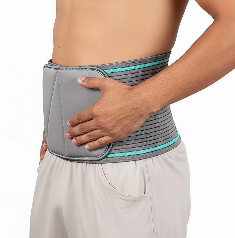 Med A-1202 Abdominal Binder (Size L) – Hernia, Postpartum & Post-Surgery Support Abdominal Belt(Grey)