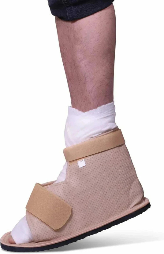Clinic Care Foot Plaster Cover Orthopedic Ankle Support Adjustable Shoe-Beige-M Ankle Support(Beige)