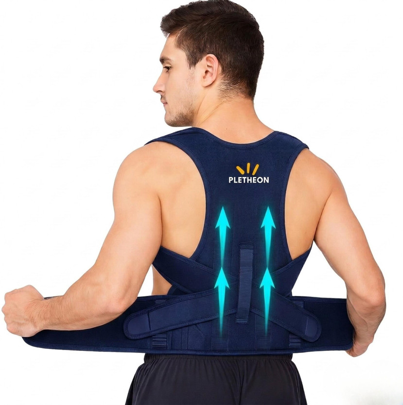 PLETHEON Posture belt for men and women for back pain Posture Corrector Posture Corrector(Blue)